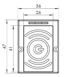 WALA - wymiary orientacyjne czytnika RFID IDENCOM